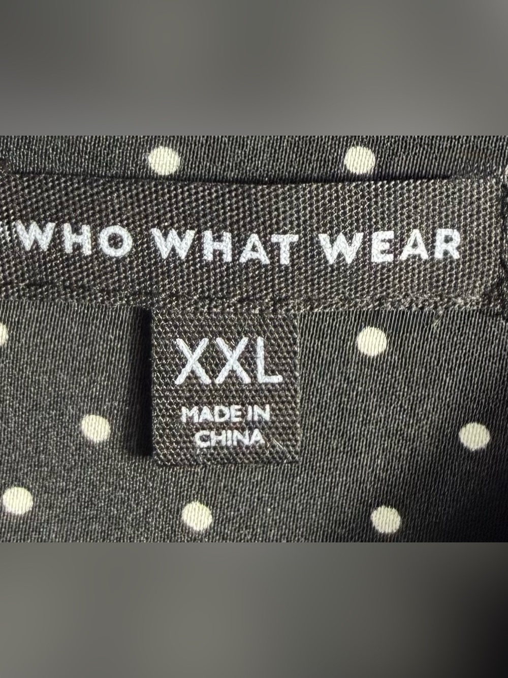 Who What Wear Polka Dot Blouse XXL Black White Long Sleeve Top - Picture 3 of 6